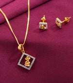 Quadra florid pendant set