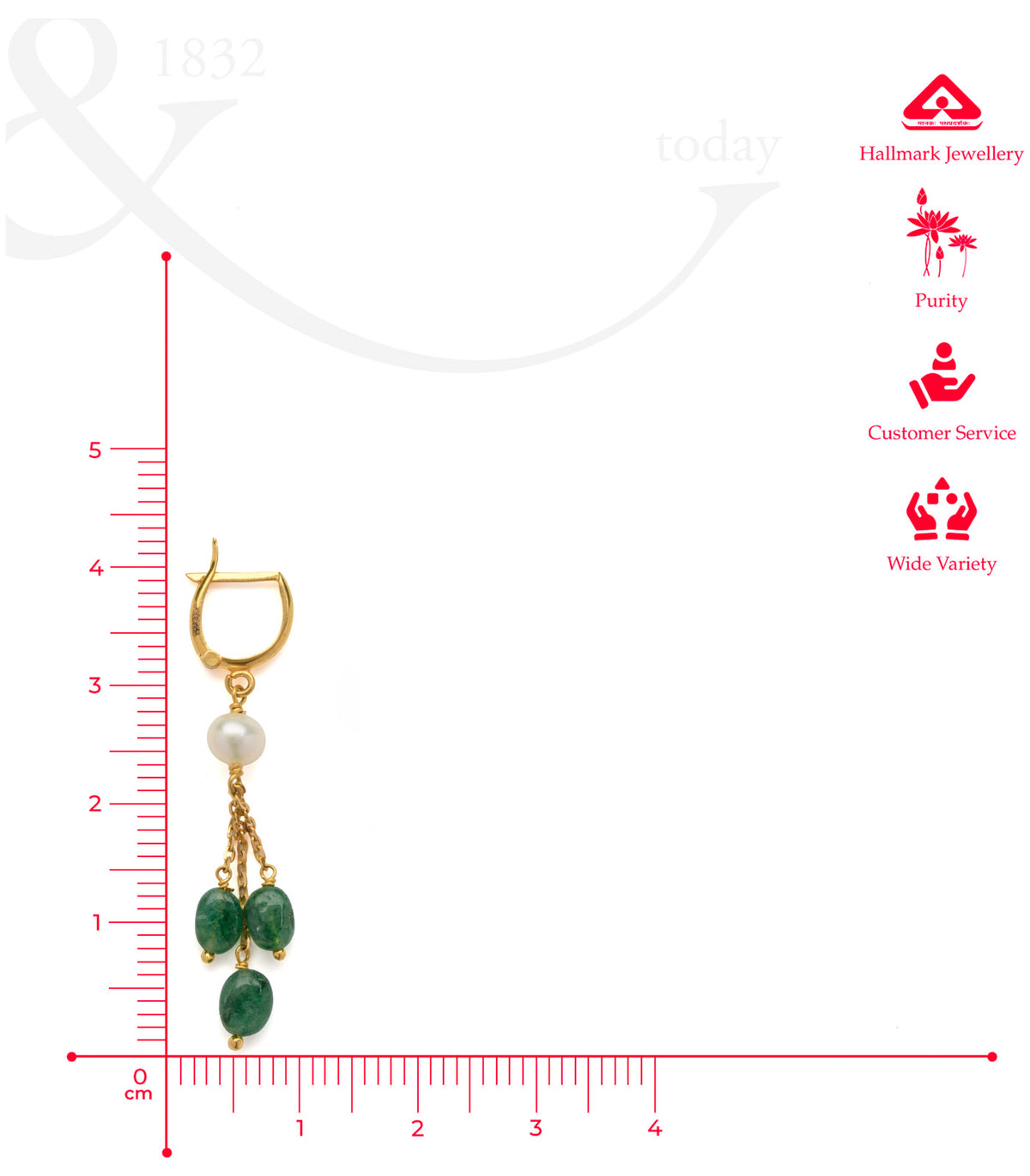 Trident Green Gemstones Earrings