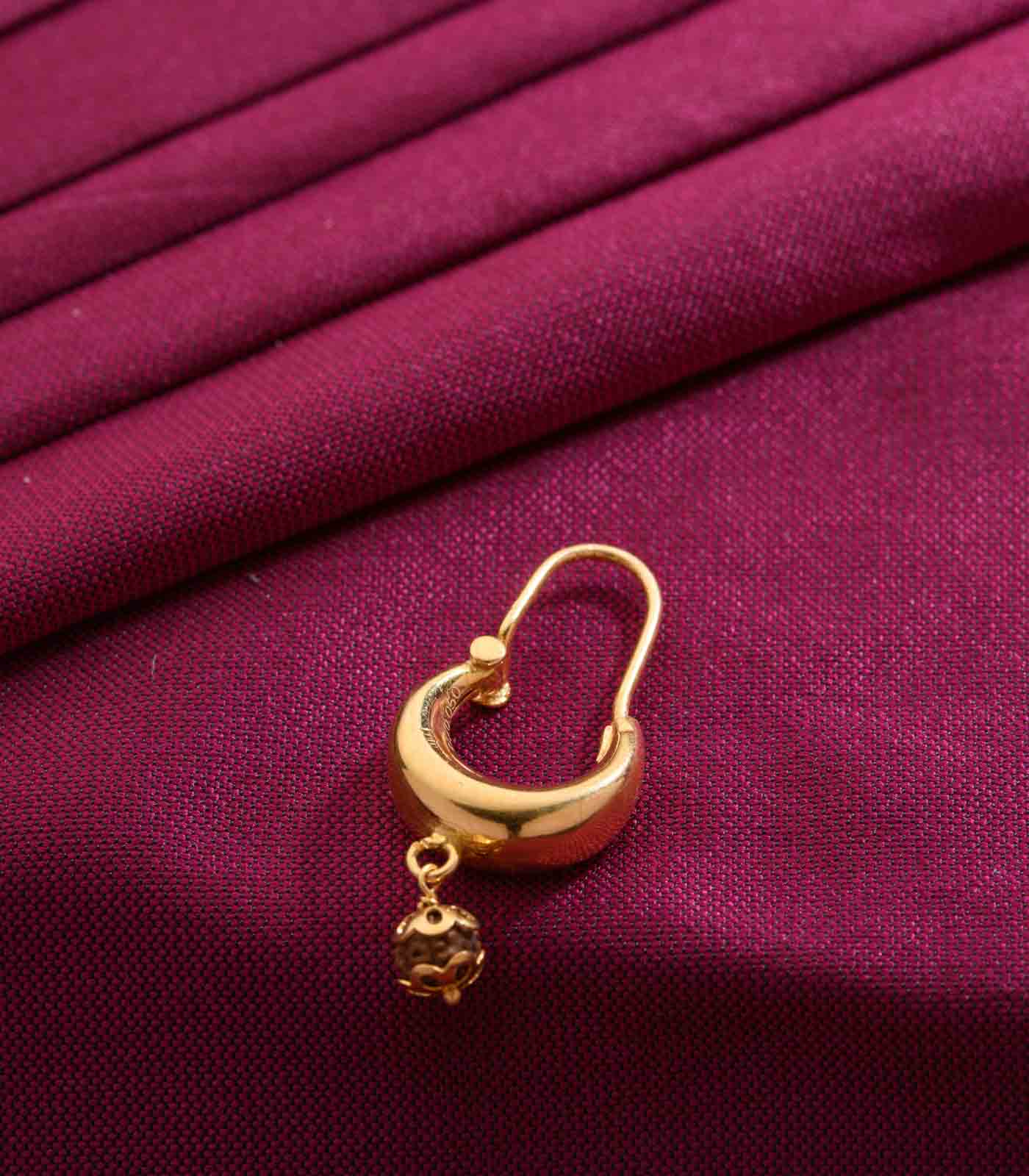 Classic Gold Loop With Rudraksha Bali