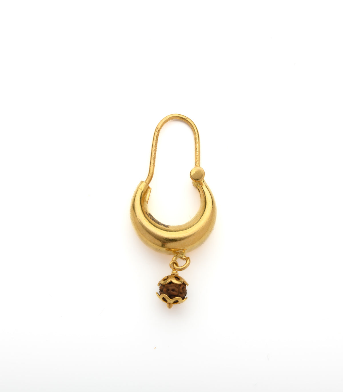 Classic Gold Loop With Rudraksha Bali