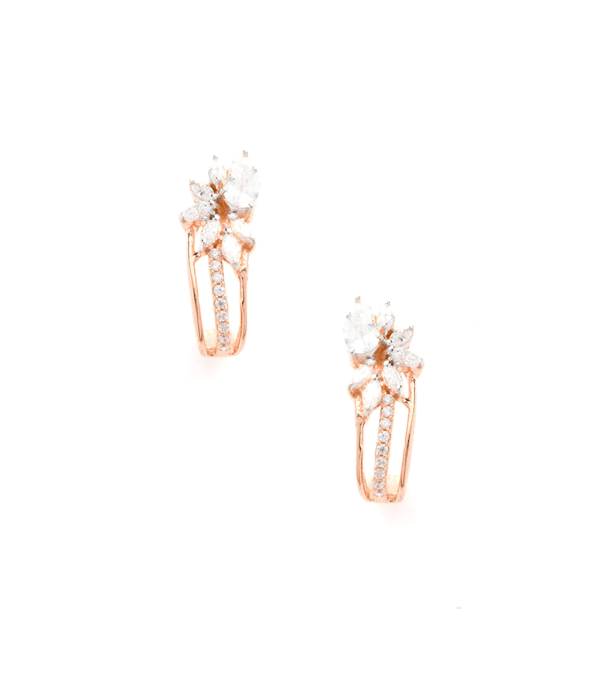 Linear Studded Gem Earring