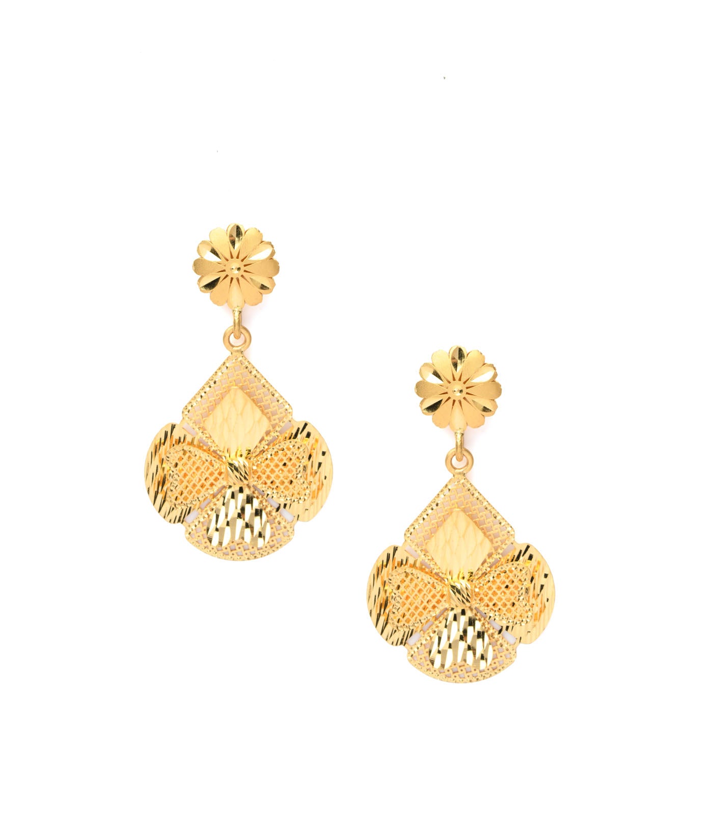 Pear Shaped Floral Earrings