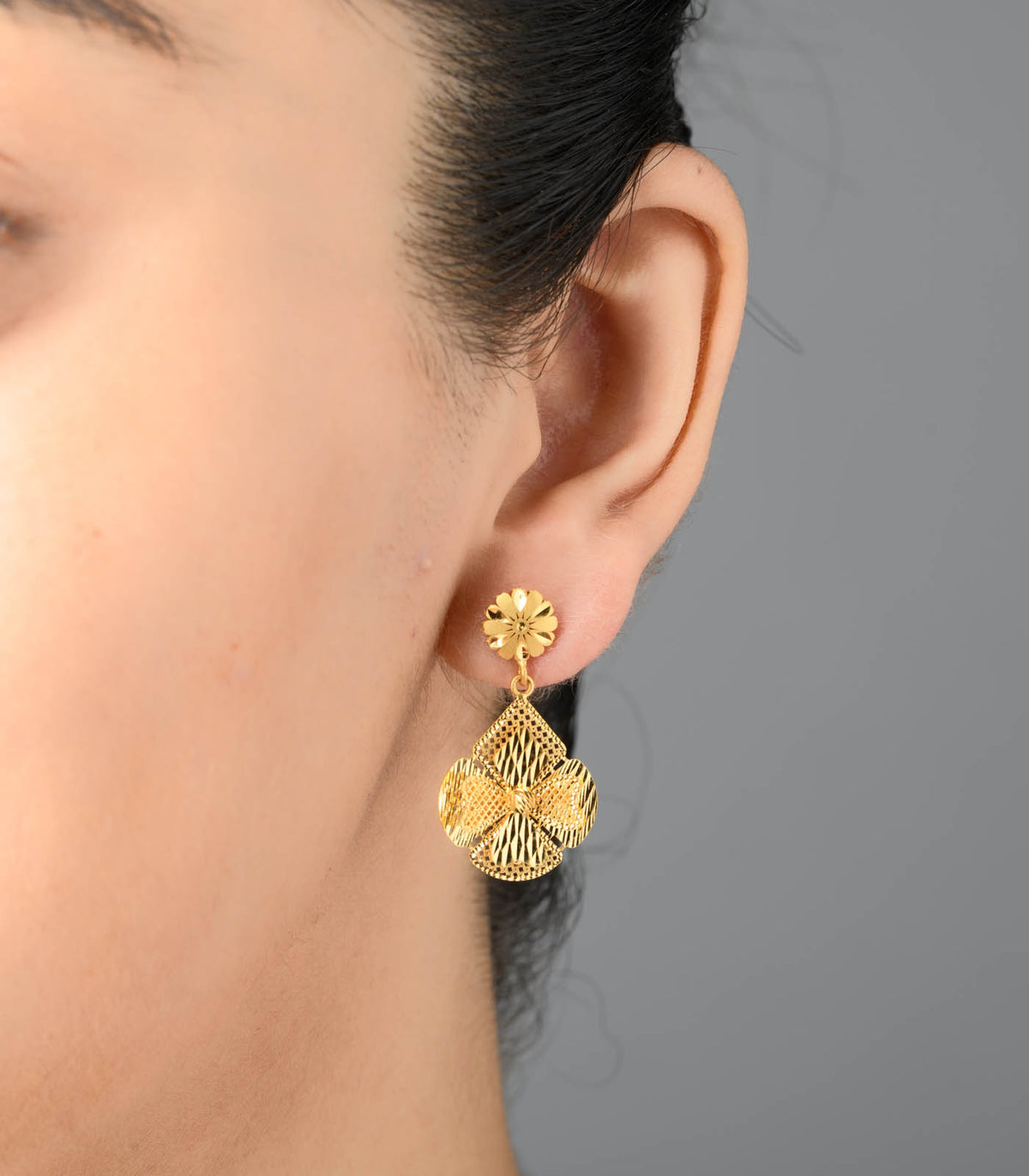 Pear Shaped Floral Earrings