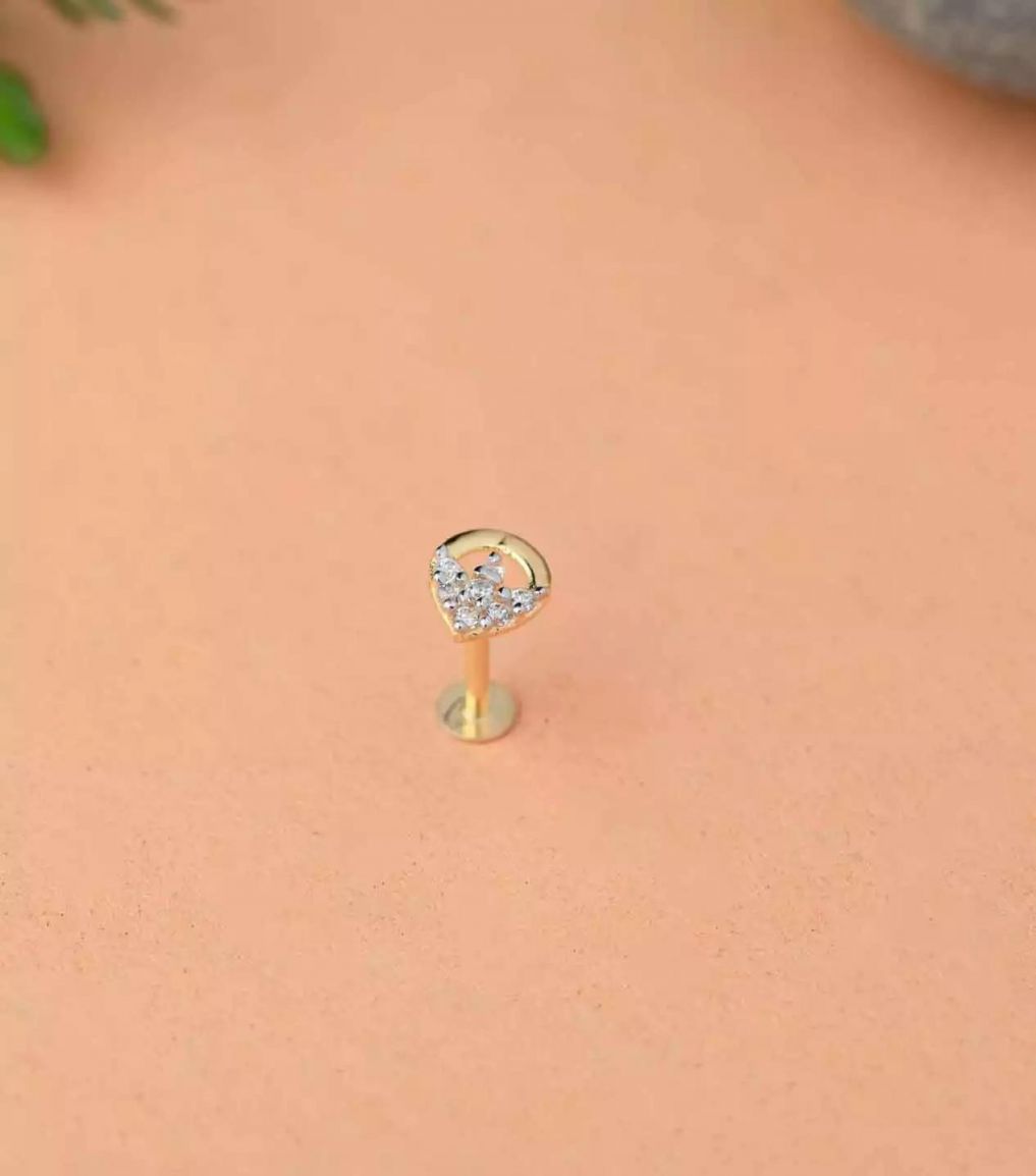 14K Gold Nose Pin | Buy Gold Nose Rings Online - PC Chandra